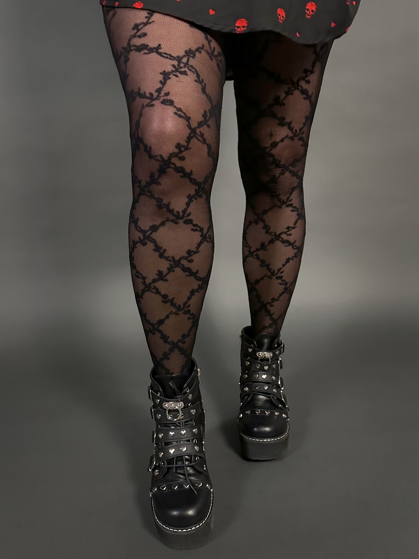 Floral Criss Cross Pattern Tights by Pamela Mann Made in Italy