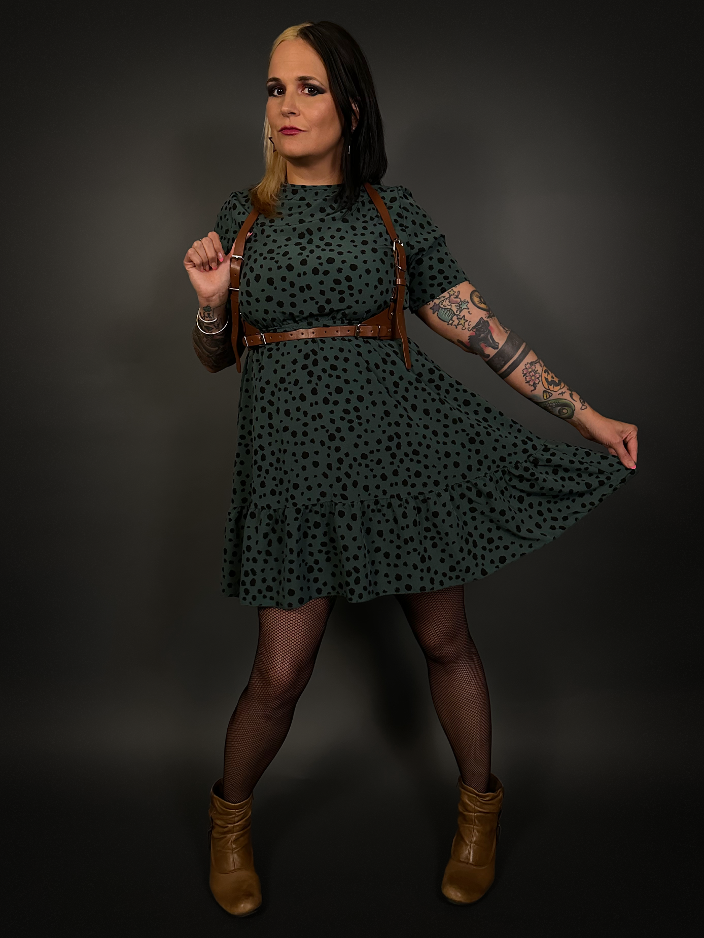 Green cheetah print clearance dress