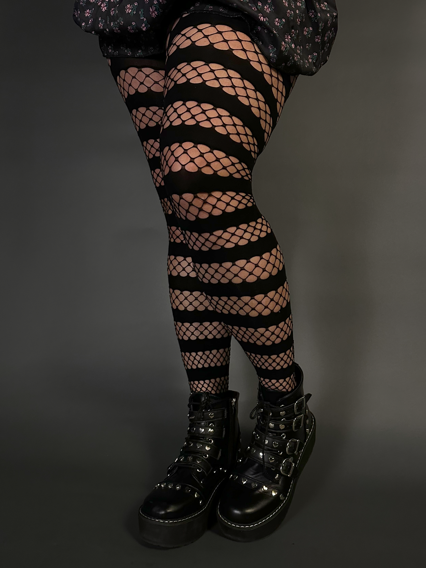 Horizontal Stripe Fishnet Tights by Pamela Mann Made in Italy