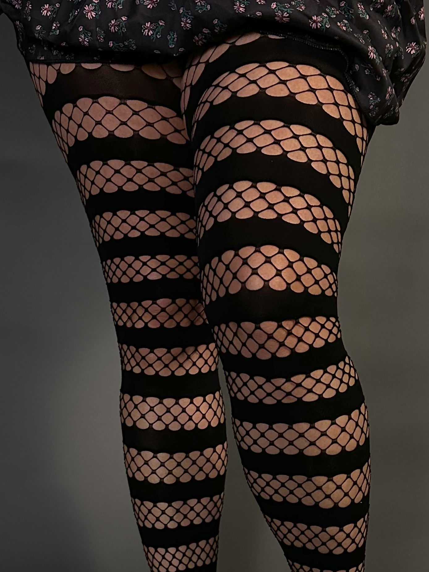 Horizontal Stripe Fishnet Tights by Pamela Mann Made in Italy