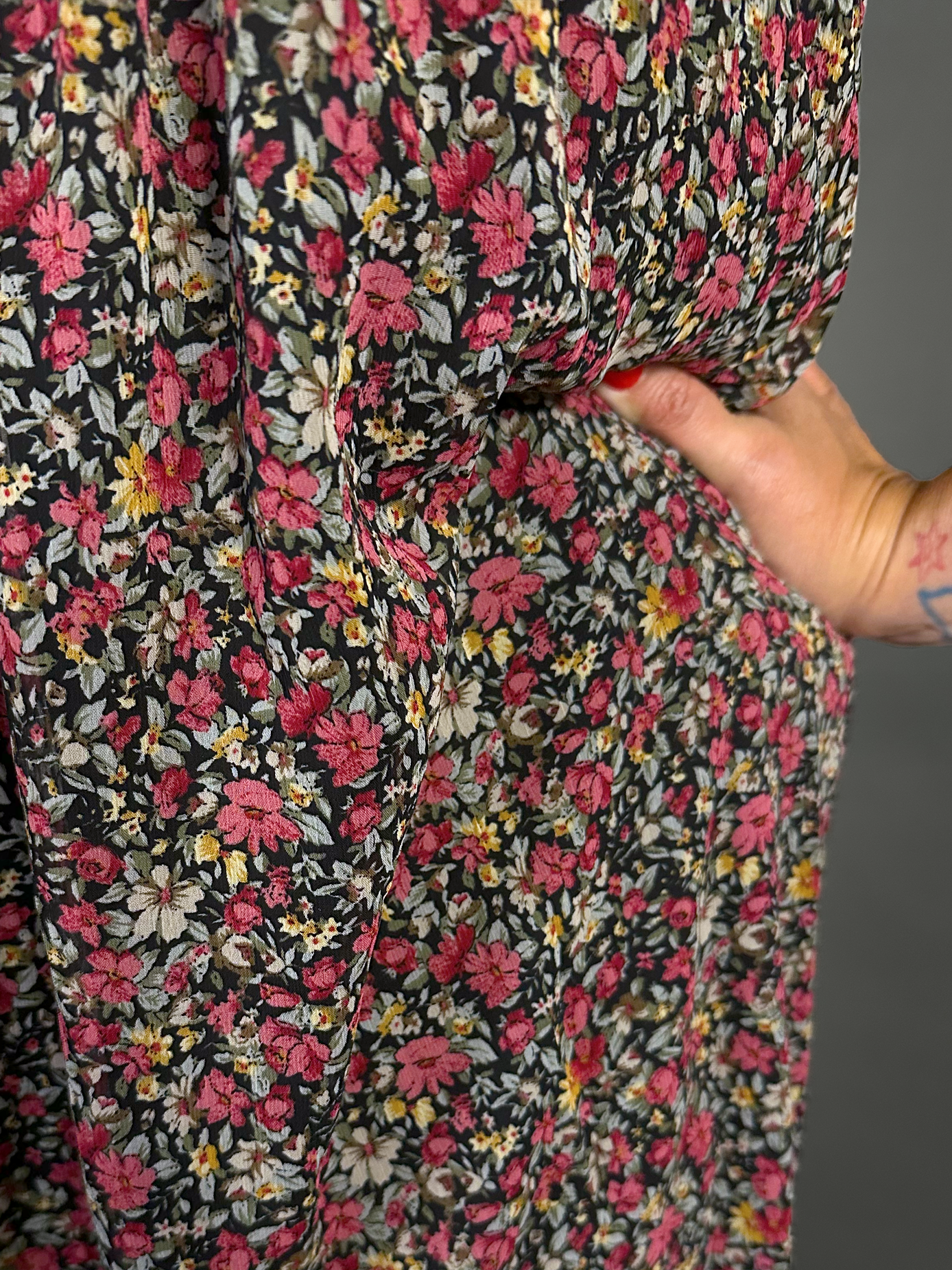 Outfit Set - Lined Ruffled Square Neck Floral Print Babydoll Dress & Two Buckle Corset Belt