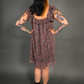 90s Style Ruffled Square Neck Lined Floral Print Babydoll Dress