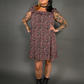 90s Style Ruffled Square Neck Lined Floral Print Babydoll Dress