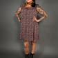 90s Style Ruffled Square Neck Lined Floral Print Babydoll Dress
