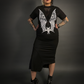 Asymmetrical Stretch Midi Skirt in Black - Punk / Goth Style