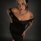 Bat Collar Vintage Style Wiggle Dress - Goth / Halloween by Timeless London