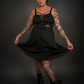 Black Ribbon Lace-up Front A-line Punk / Goth Dress