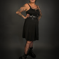 Black Ribbon Lace-up Front A-line Punk / Goth Dress