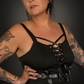 Black Ribbon Lace-up Front A-line Punk / Goth Dress