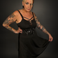 Black Ribbon Lace-up Front A-line Punk / Goth Dress