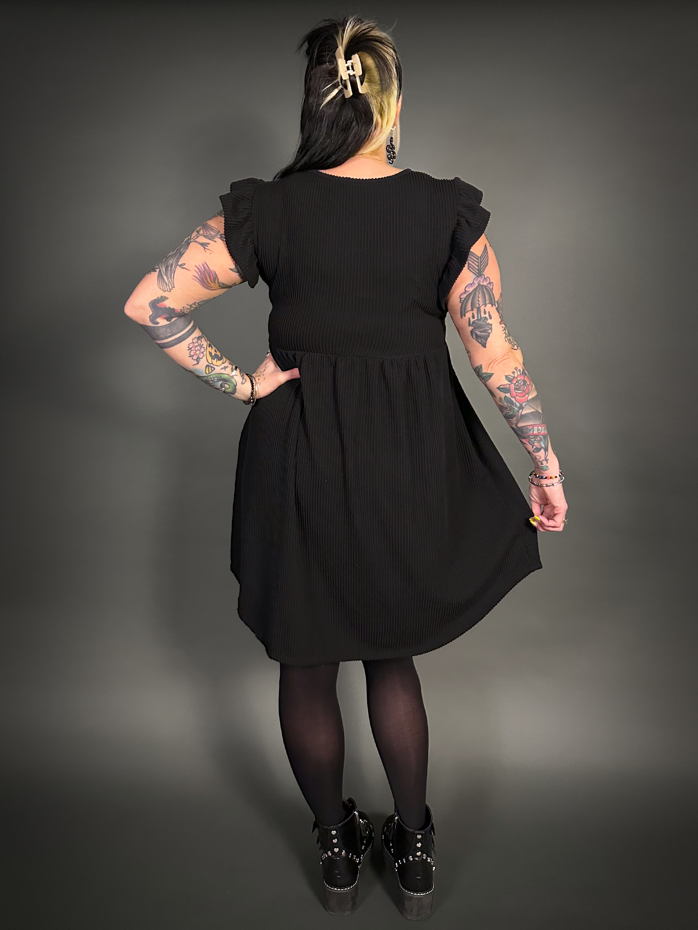 babydoll dress short sleeve Amelia Tiered Babydoll Short Sleeve Dress BROWN / L by Sugarlips