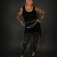 Distressed Ripped Charcoal Stretch Leggings in Charcoal - Goth | Punk | Emo