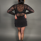 Floral Sheer Long Sleeve Turtle Neck Layering Top