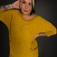 Fuzzy Short Indie Sweater Dress with Pockets in Mustard Yellow