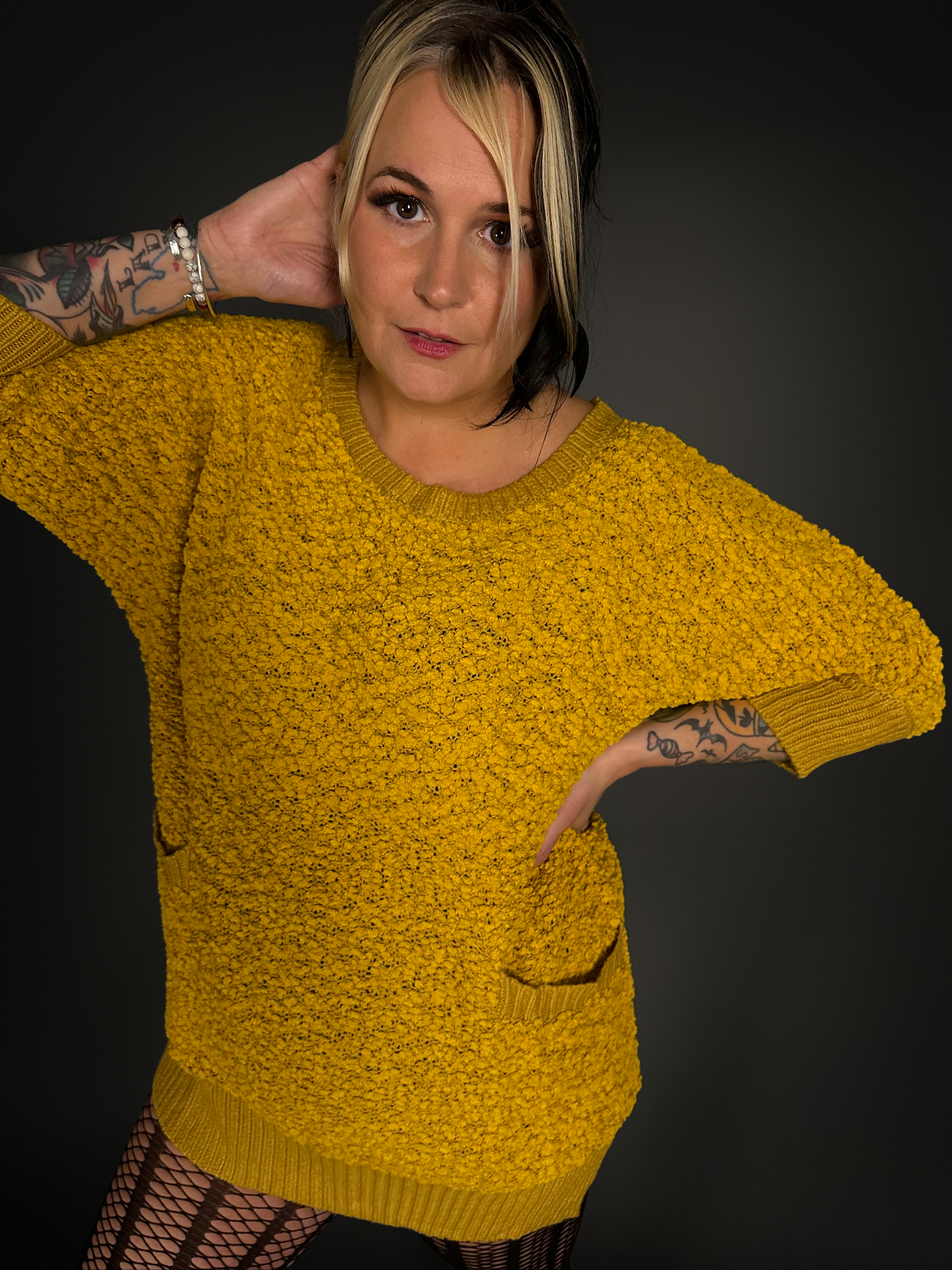 Mustard yellow best sale sweater dress