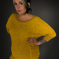 Fuzzy Short Indie Sweater Dress with Pockets in Mustard Yellow