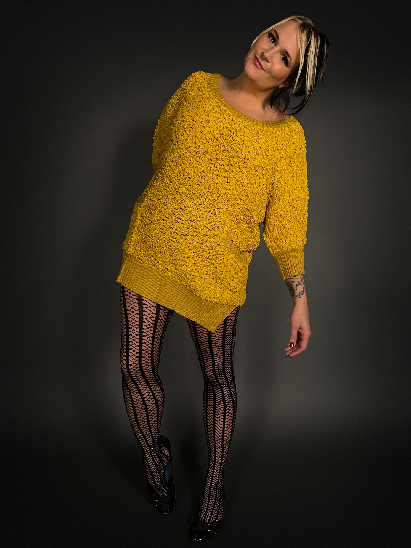 Mustard yellow sweater dress hotsell