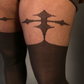 Gothic Cross High Quality Suspender Tights by Pamela Mann Made in Italy