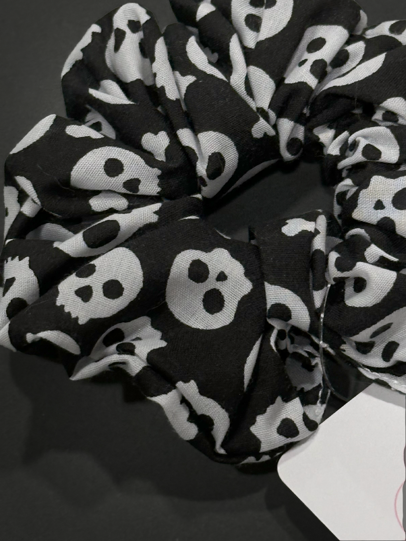 Katie Clouds Hair Scrunchie - Skulls - Hand Made in England