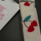 Katie Clouds Keychain Wristlet - Heart Cherries - Hand Made in England