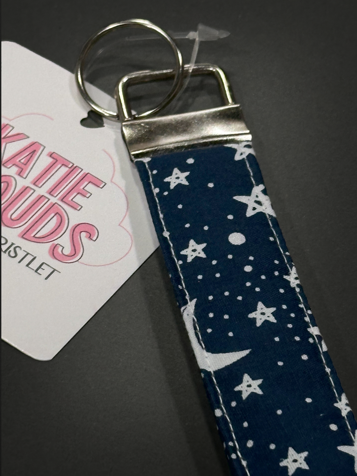 Katie Clouds Keychain Wristlet - Moons & Stars - Hand Made in England