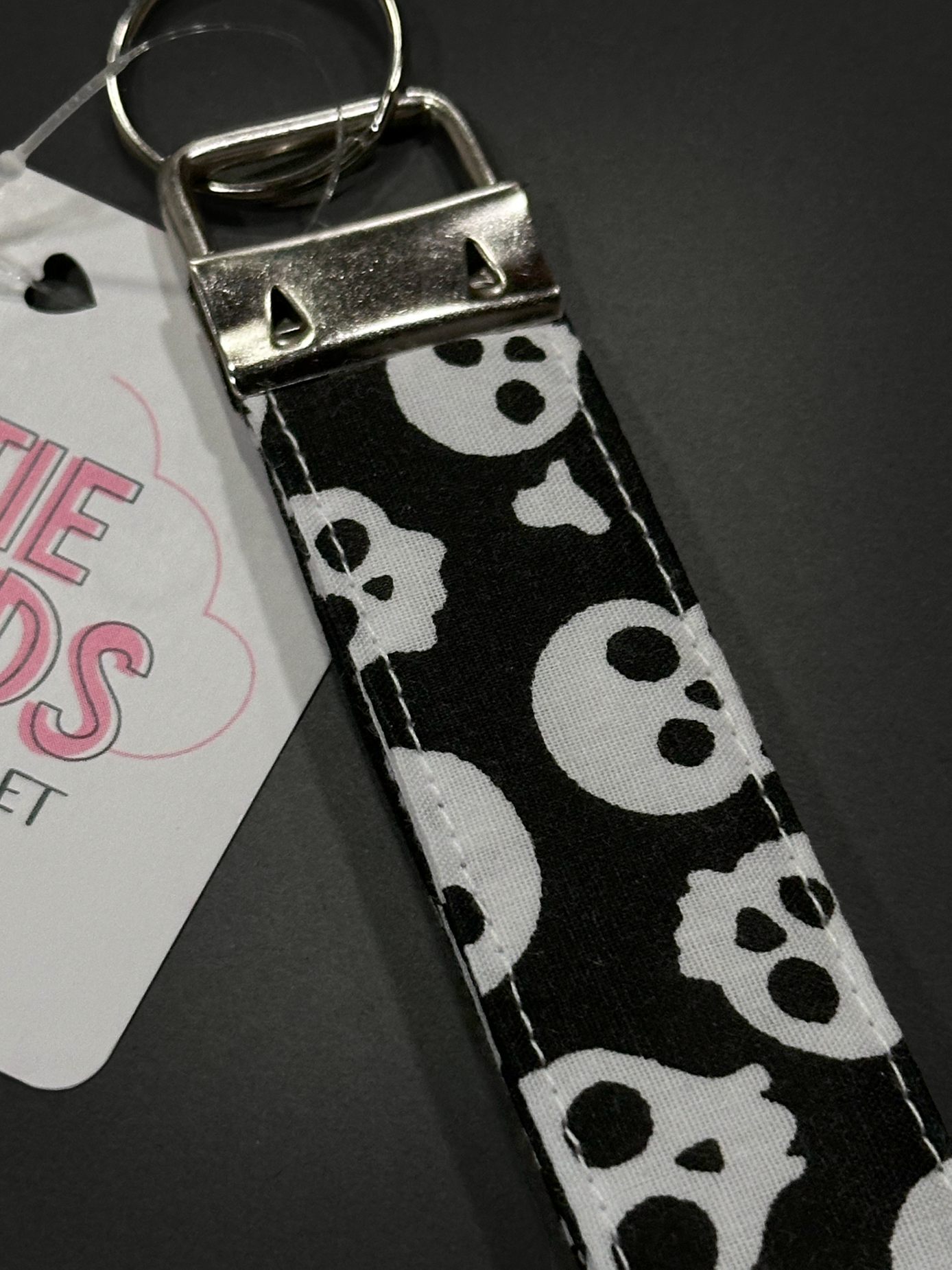 Katie Clouds Keychain Wristlet - Skulls - Hand Made in England