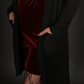 Long Sleeve Full-length Duster Cardigan Sweater with Pockets in Black