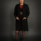 Long Sleeve Full-length Duster Cardigan Sweater with Pockets in Black