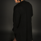 Long Sleeve Full-length Duster Cardigan Sweater with Pockets in Black