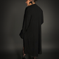 Long Sleeve Full-length Duster Cardigan Sweater with Pockets in Black