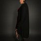 Long Sleeve Full-length Duster Cardigan Sweater with Pockets in Black