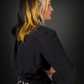 Moto Style Punk / Goth Bomber Faux Suede Jacket in Black