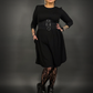 Outfit Set -  Long Sleeve Ribbed Babydoll Dress & Three O-ring Front Detail Corset Belt