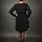 Outfit Set -  Long Sleeve Ribbed Babydoll Dress & Three O-ring Front Detail Corset Belt