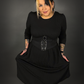 Outfit Set -  Long Sleeve Ribbed Babydoll Dress & Three O-ring Front Detail Corset Belt
