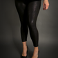 Outfit Set - Faux Snakeskin Leggings & Dolman Batwing Sleeve Oversized Sweater