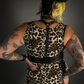 Outfit Set - Leopard Print Lightweight Stretch Dress with Pockets & Black Shoulder Harness Belt