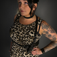 Outfit Set - Leopard Print Lightweight Stretch Dress with Pockets & Black Shoulder Harness Belt