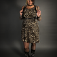 Outfit Set - Leopard Print Lightweight Stretch Dress with Pockets & Black Shoulder Harness Belt