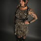 Outfit Set - Leopard Print Lightweight Stretch Dress with Pockets & Black Shoulder Harness Belt