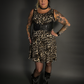 Outfit Set - Leopard Print Lightweight Stretch Dress with Pockets & Underbust Harness Corset Belt