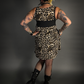 Outfit Set - Leopard Print Lightweight Stretch Dress with Pockets & Underbust Harness Corset Belt