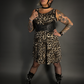 Outfit Set - Leopard Print Lightweight Stretch Dress with Pockets & Underbust Harness Corset Belt