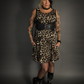 Outfit Set - Leopard Print Lightweight Stretch Dress with Pockets & Underbust Harness Corset Belt