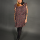 Outfit Set - Lined Ruffled Square Neck Floral Print Babydoll Dress & Chevron Knit Tights by Pamela Mann