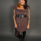 Outfit Set - Lined Ruffled Square Neck Floral Print Babydoll Dress & Two Buckle Corset Belt