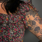 Outfit Set - Lined Ruffled Square Neck Floral Print Babydoll Dress & Two Buckle Corset Belt