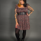 Outfit Set - Lined Ruffled Square Neck Floral Print Babydoll Dress & Two Buckle Corset Belt