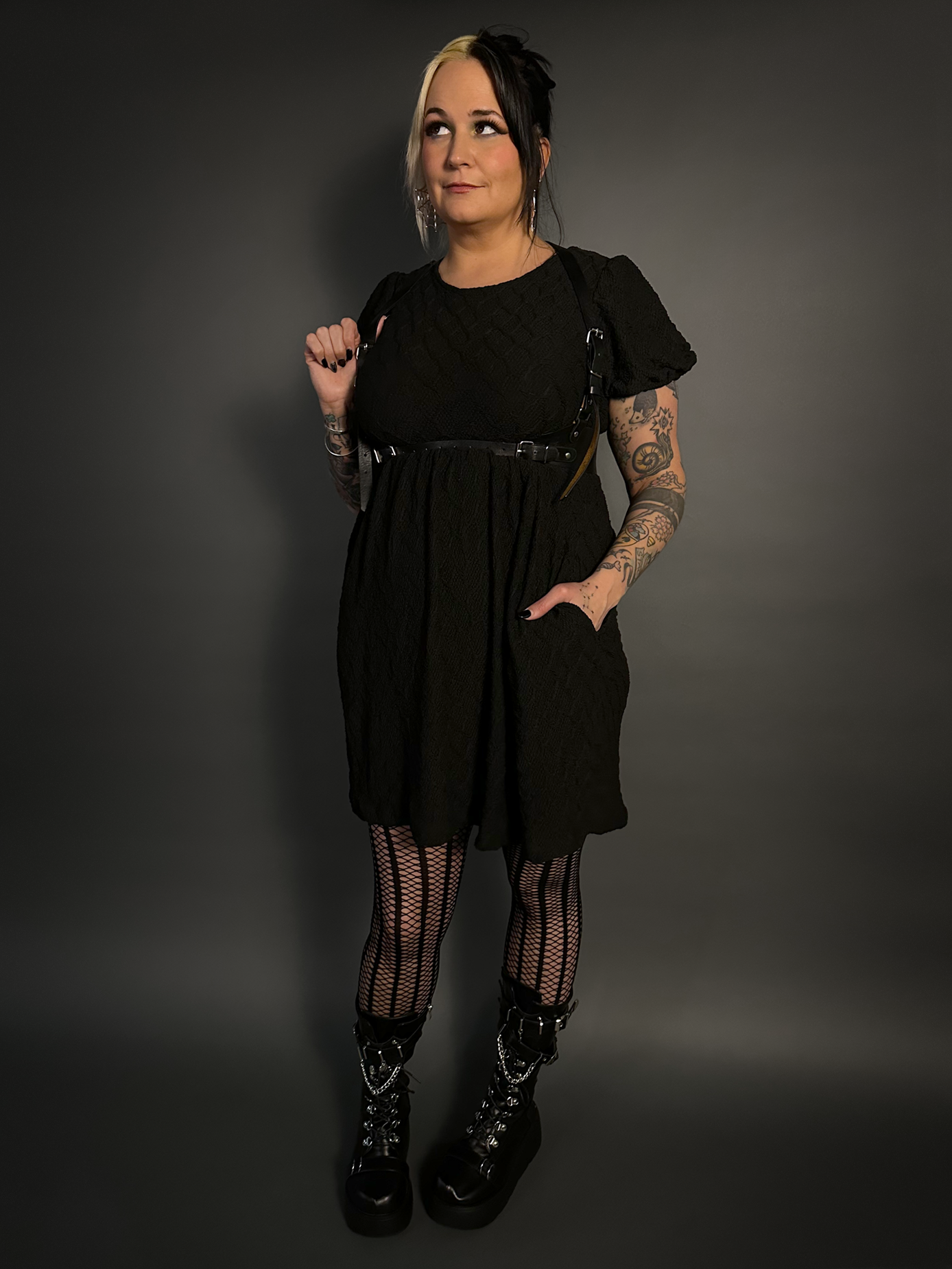 empire waist mini dress 1990s Black Empire Waist Mini Dress sz.S