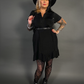 Outfit Set - Ruffled Flare Hem Babydoll Dress in Black & Classic Black Harness Belt